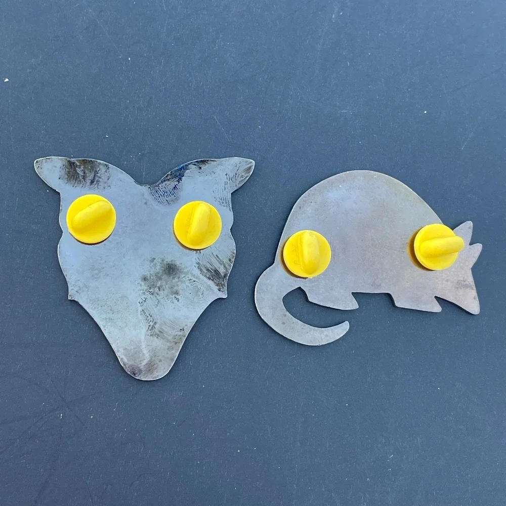 Destination Imagination 2016 Geometric Fox Armadillo Enamel Pin Set 2pc Glitter